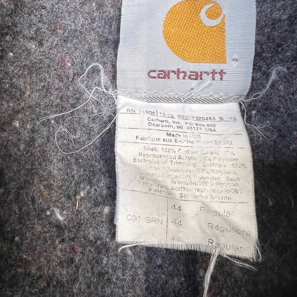 Vintage Tan CARHARTT Blanket Lined Barn Chore JACKET Mens Rugged Brown - Picture 8 of 11